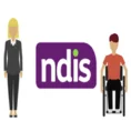 ndis logo or person on wheelchair cab